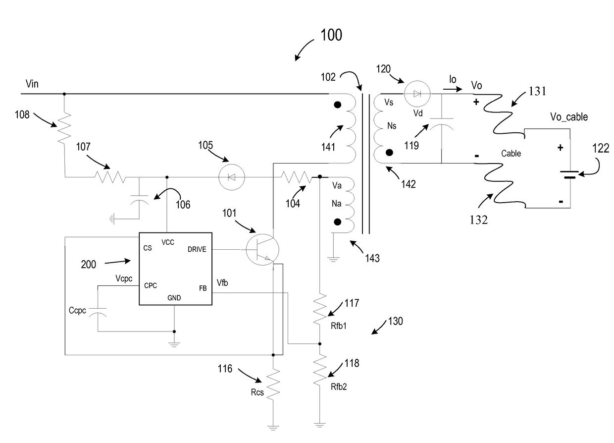 Adjustable cable voltage compensation for battery chargers