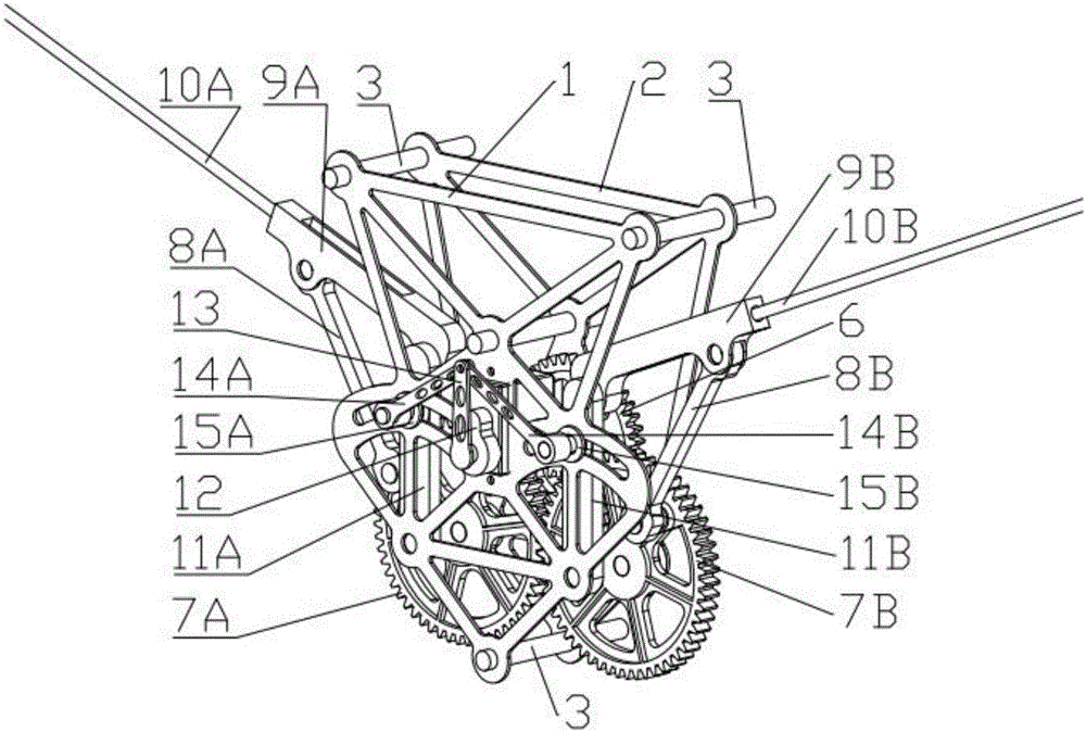 Flapping-wing flapping angle changing mechanism