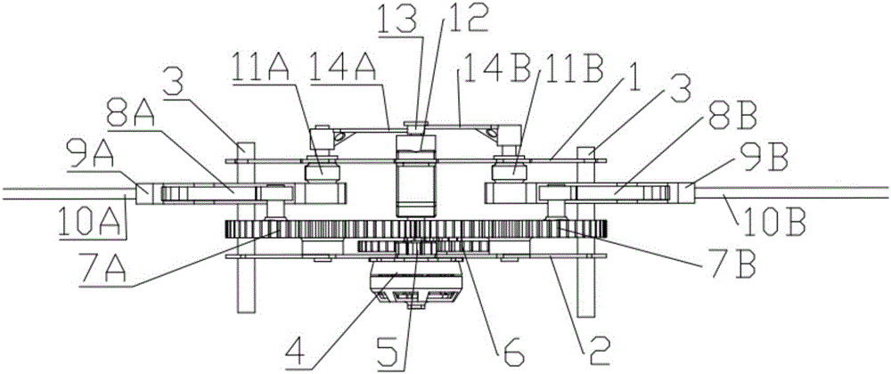 Flapping-wing flapping angle changing mechanism