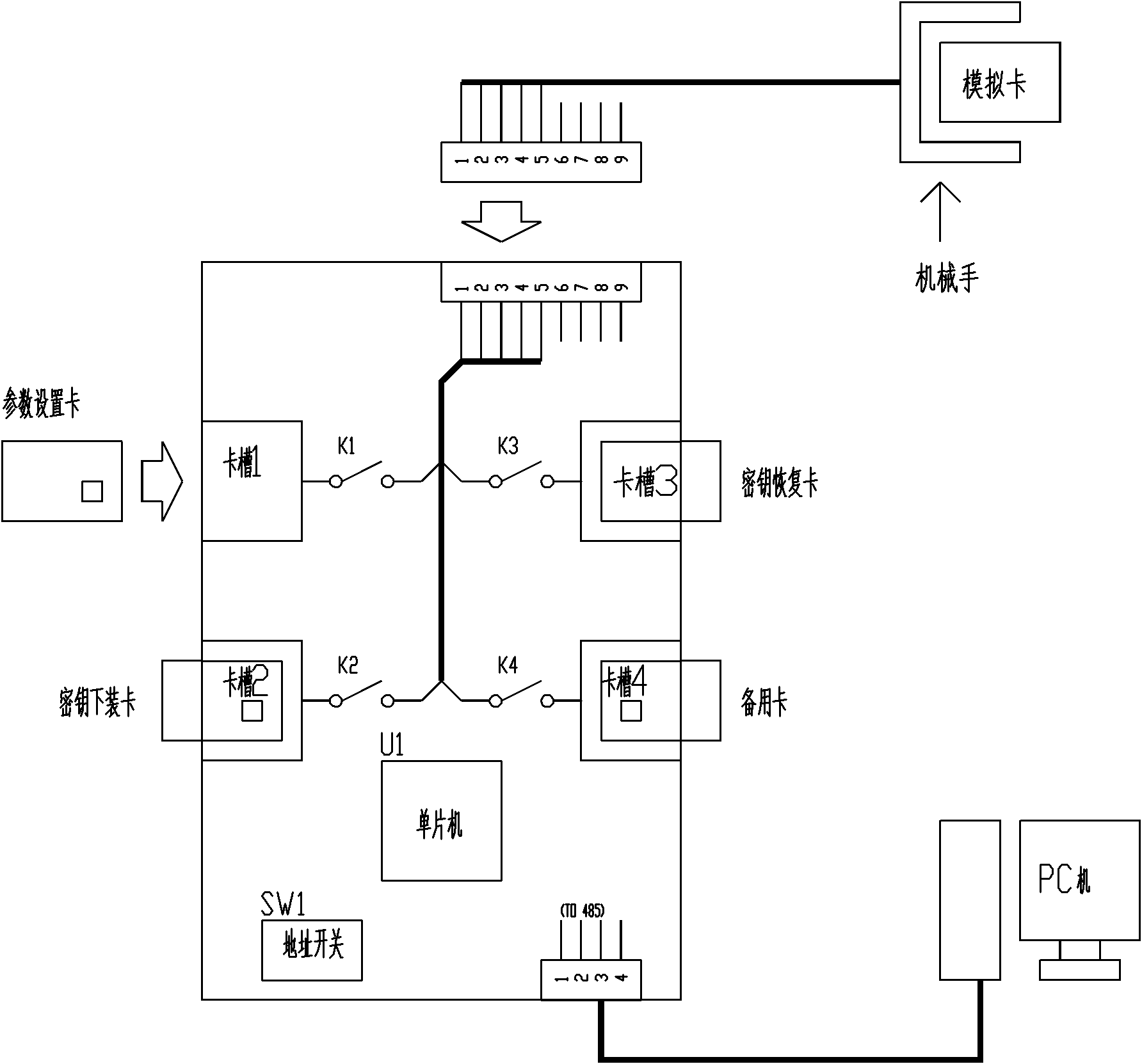 Automatic card inserting device and method for detecting electric energy meter