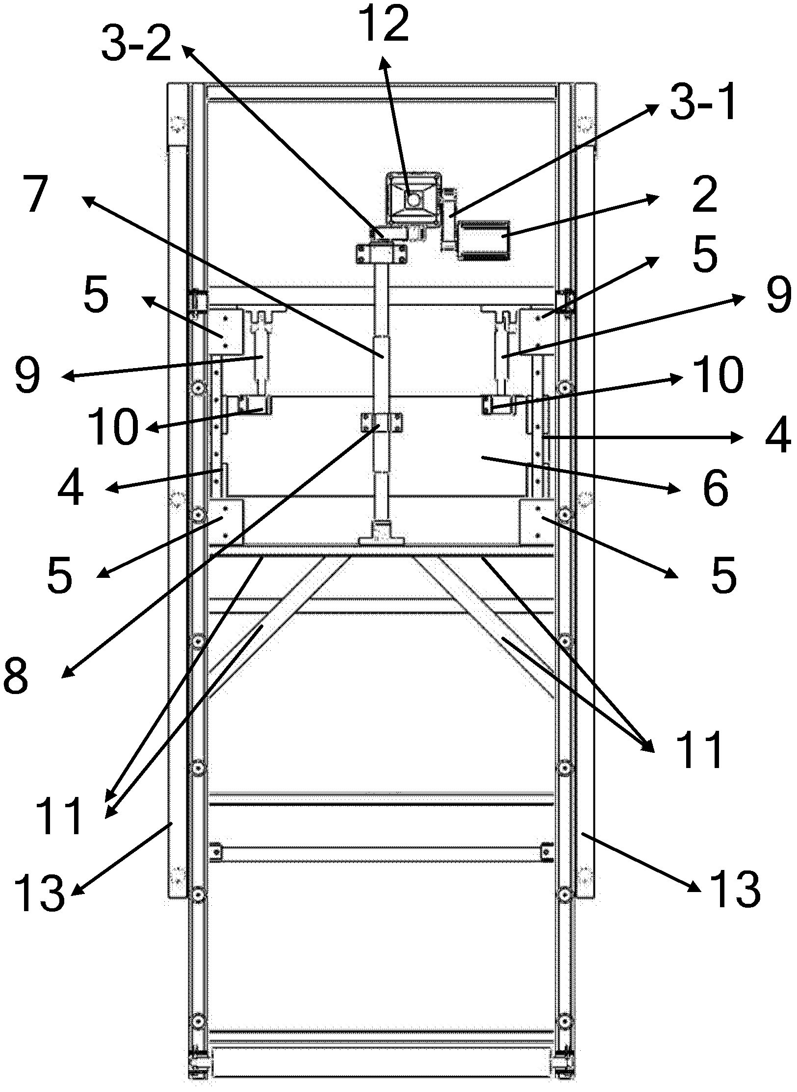 Lifting mechanism of running device