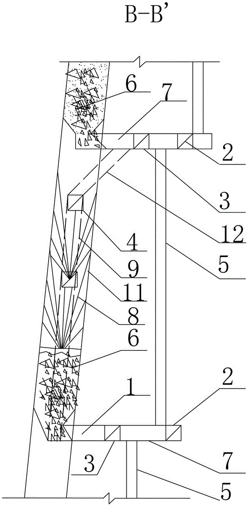 Continuous mining technology of thin ore body subsection caving and retaining ore