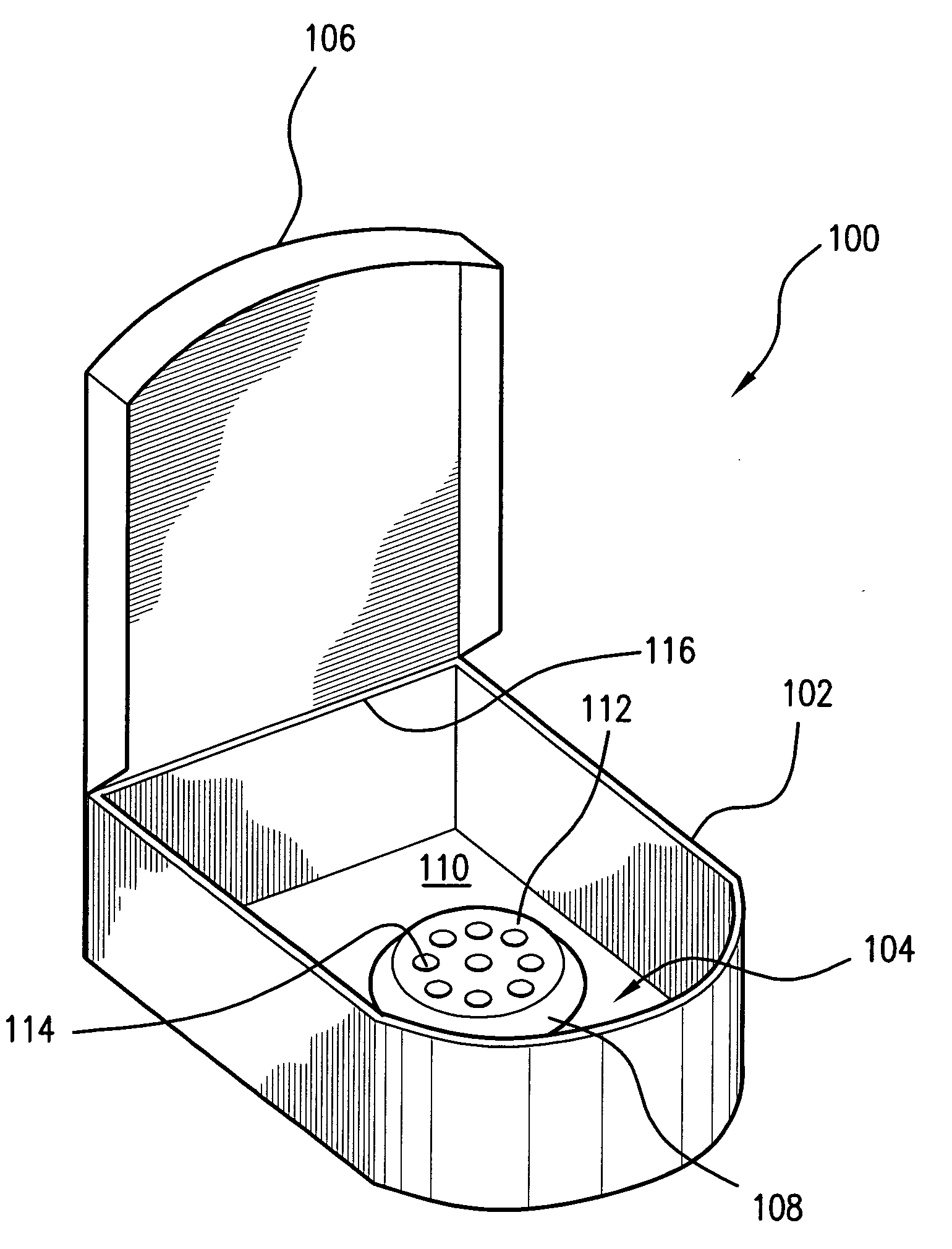 Container for sanitizing an article