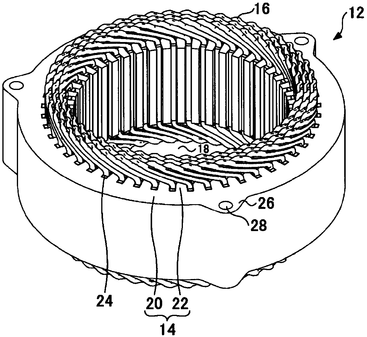 Stator assembly method and stator assembly device