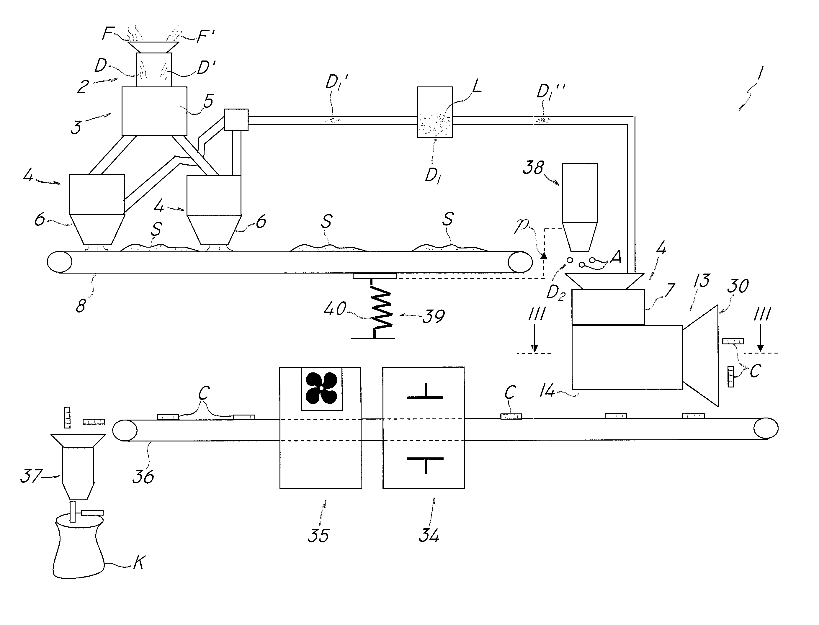 Plant and method for manufacturing long-fiber feed pellets for zootechnical use