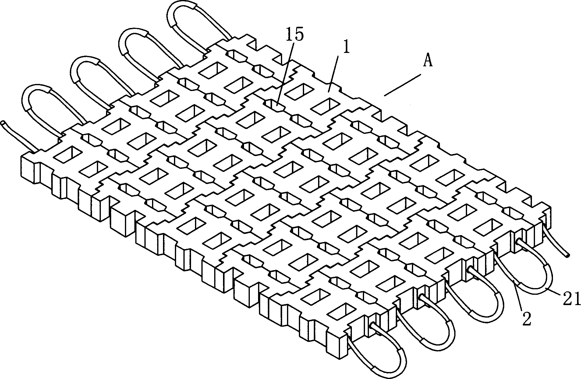 Scour prevention surface protecting system, building block therefor and construction method therefor