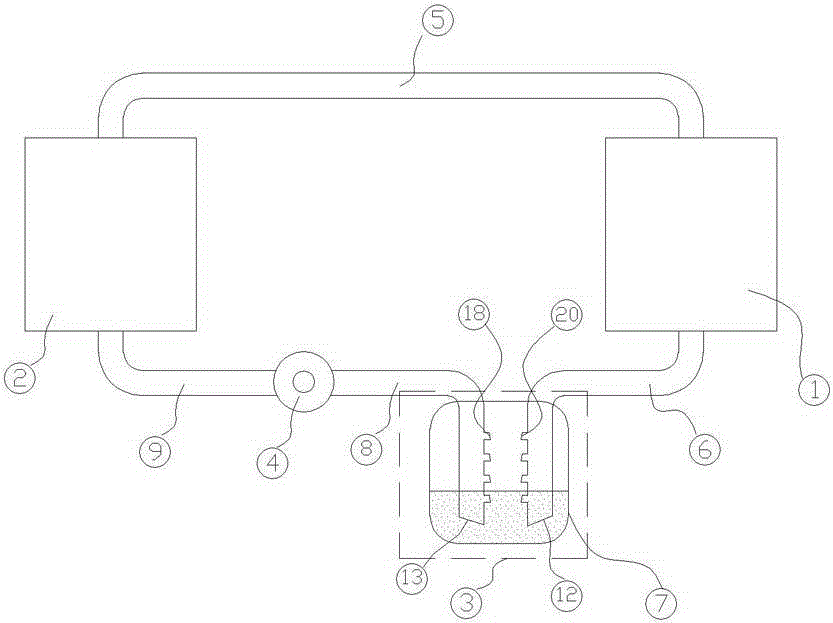 A two-phase flow dynamic heat pipe device