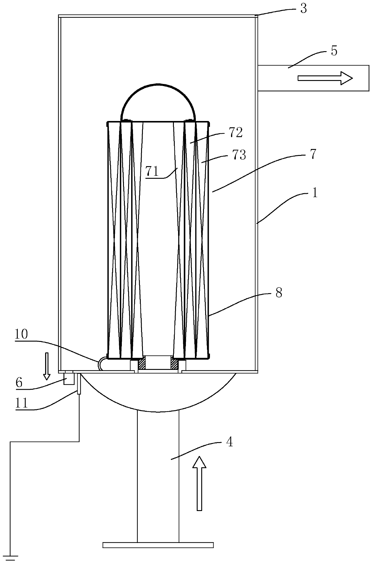 Electrostatic dissipation type oil mist separation cylinder