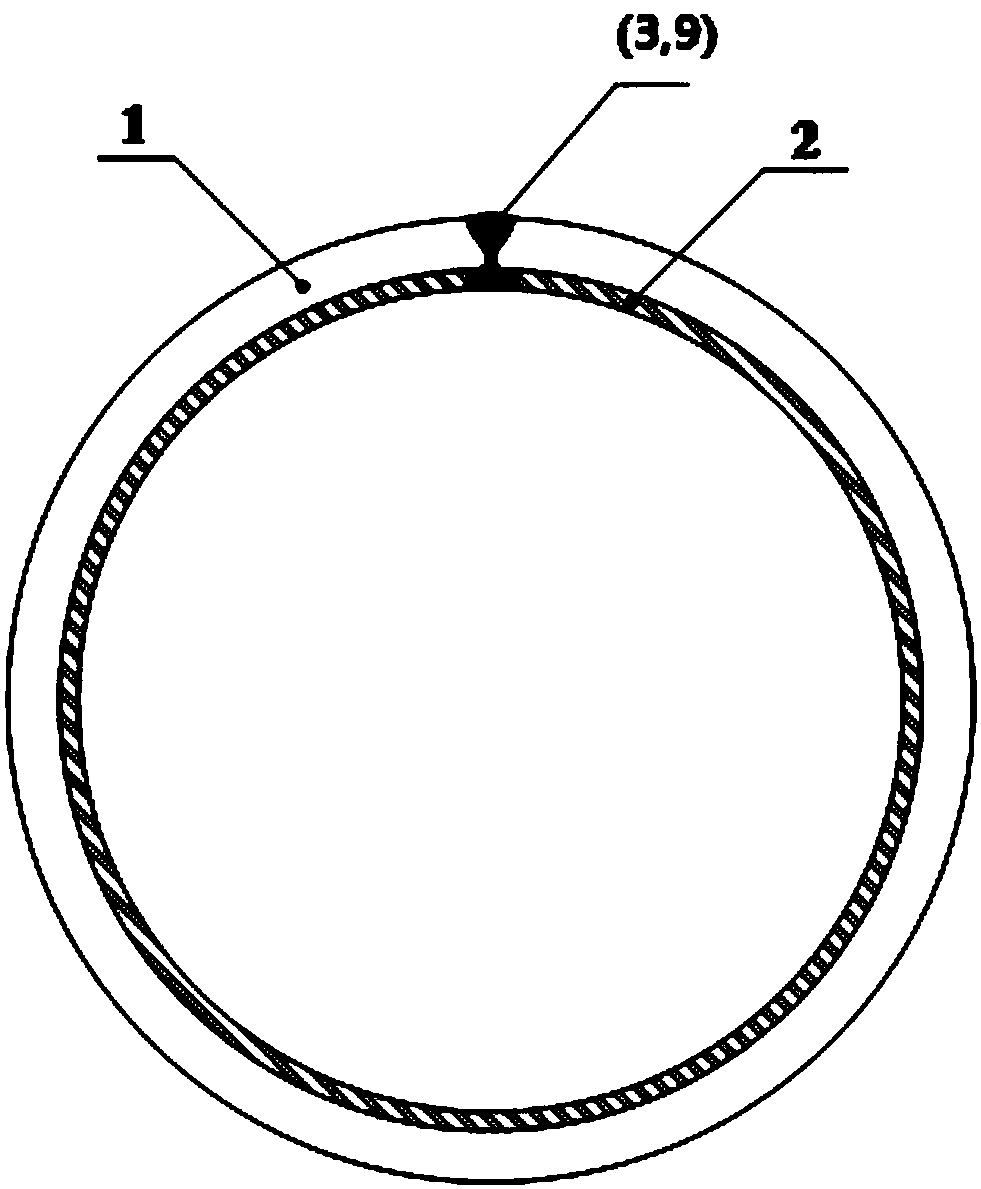 Bimetal metallurgy composite straight seam welding pipe and manufacturing method thereof