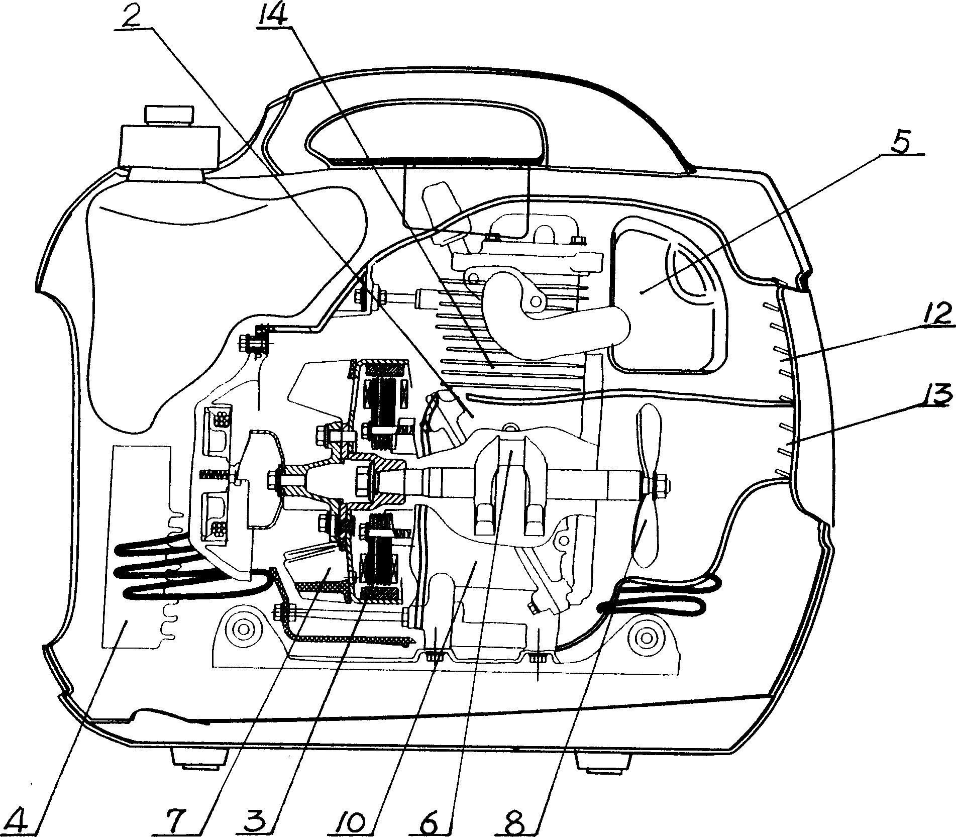 Generator set of possessing dual cooling air flues