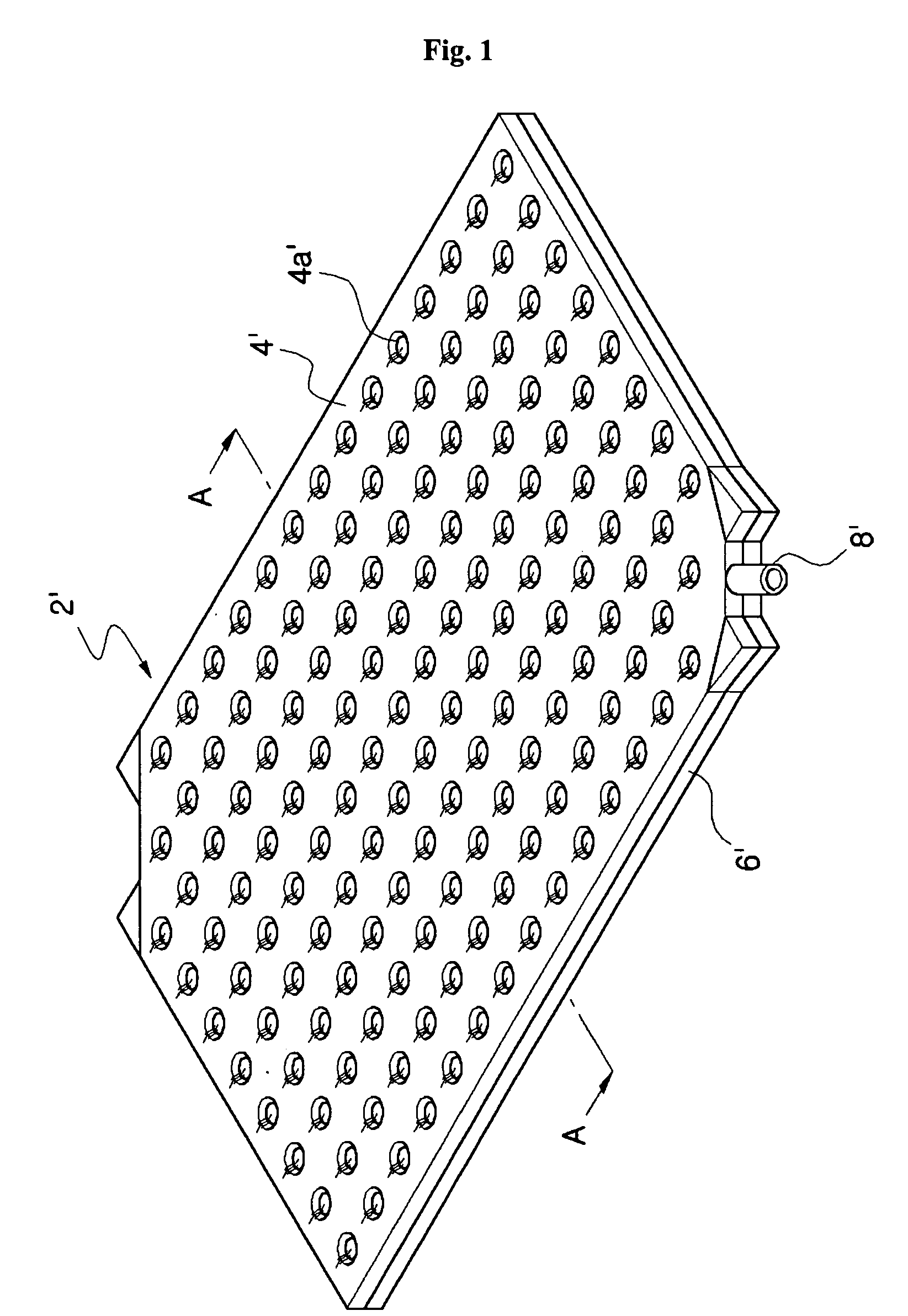 Heating system of floating structure including heating panel having round to elliptic inner fluid pathway