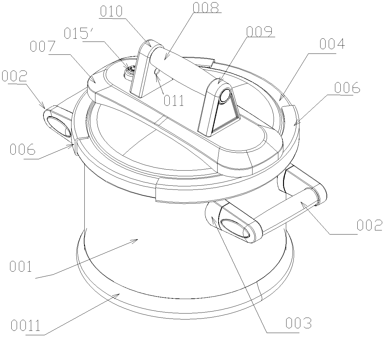 Rotating operation type pressure cooker with single handle