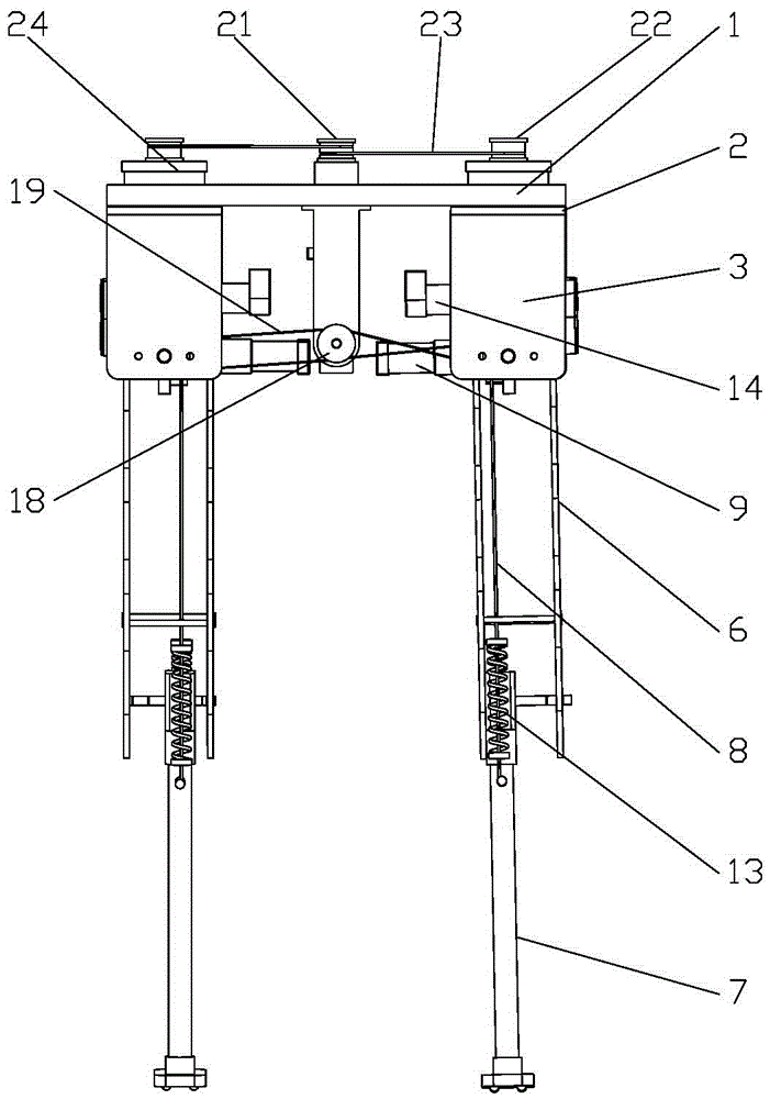 Biped semi-passive split upper body walking device