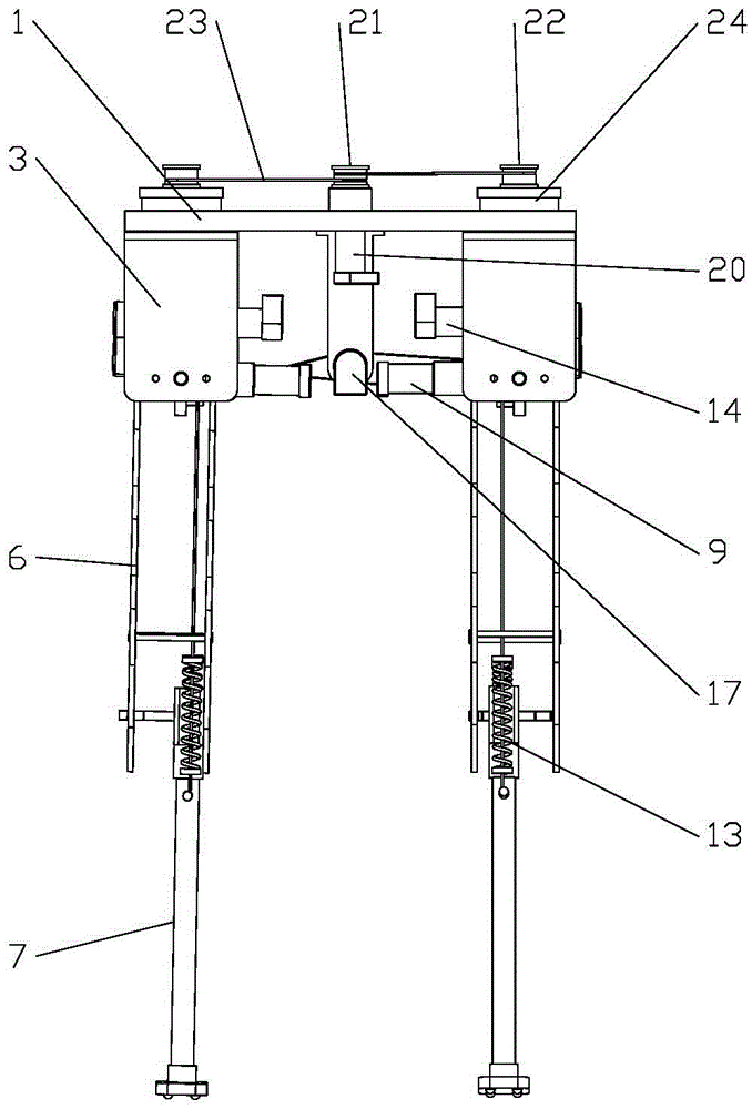 Biped semi-passive split upper body walking device