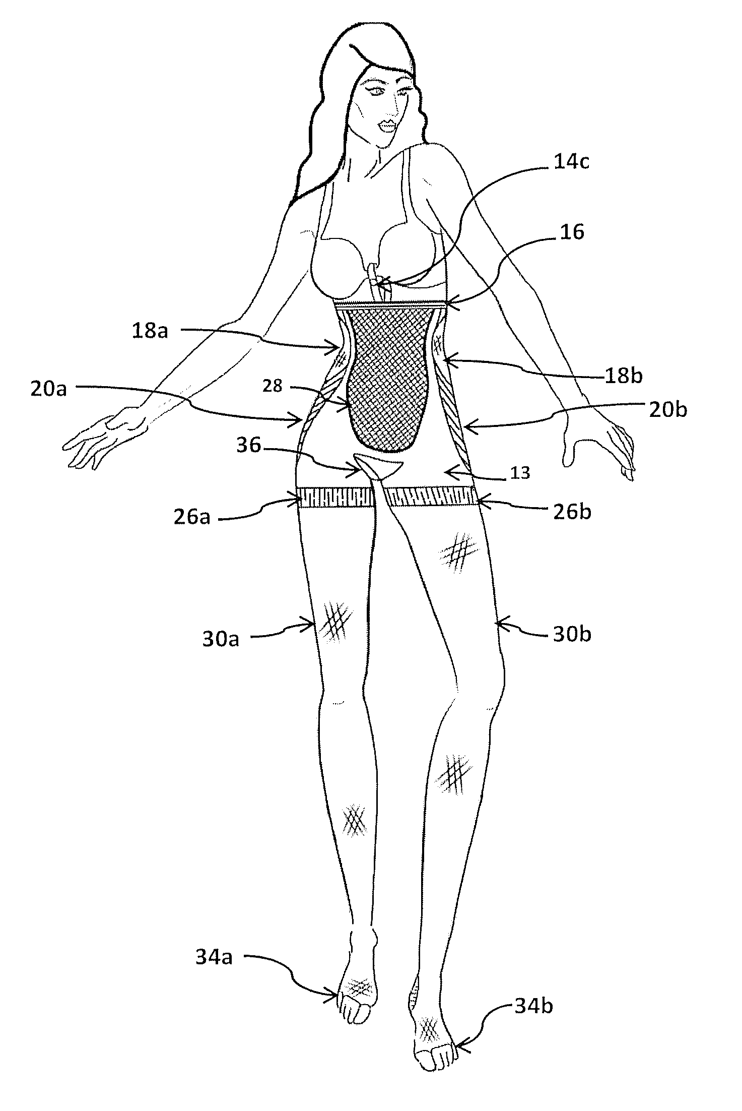 Butt enhancing hosiery under garment