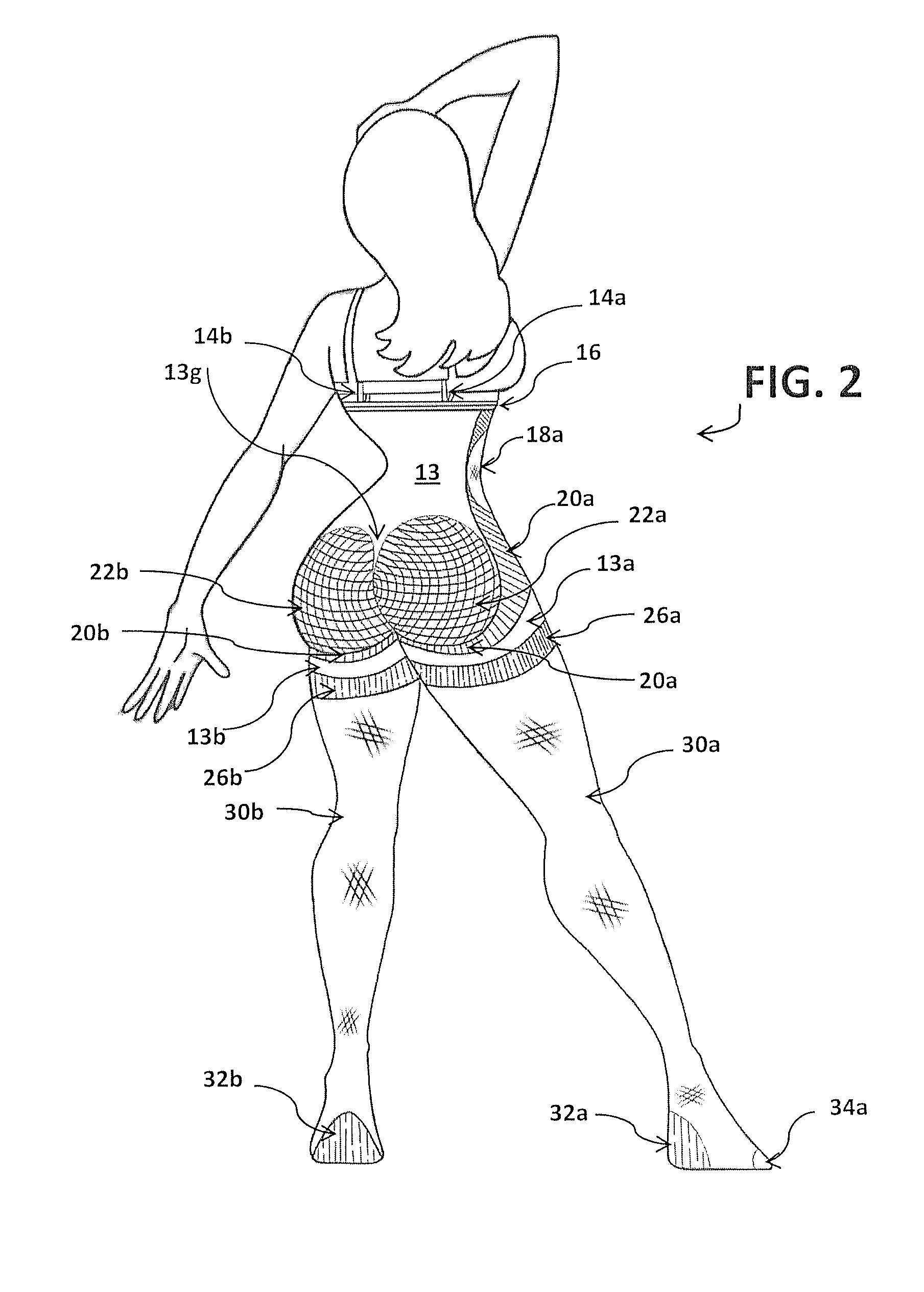 Butt enhancing hosiery under garment