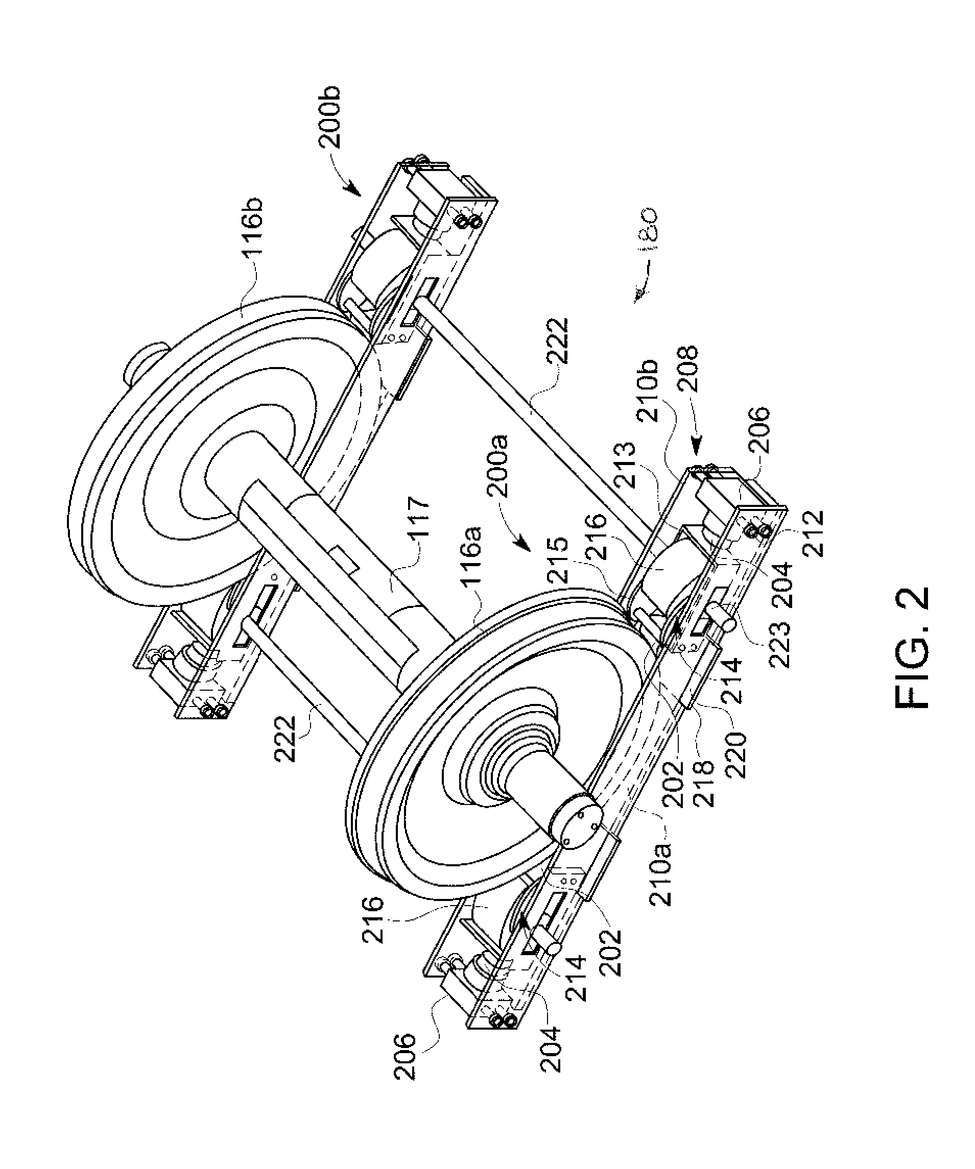 Apparatus and method for lifting and moving an axle of a rail vehicle