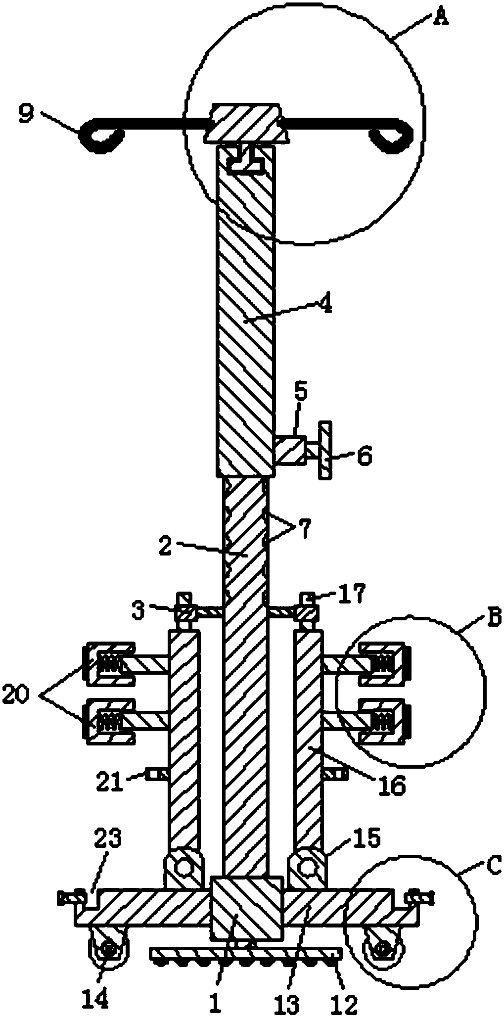 Anti-collapse medical infusion rack