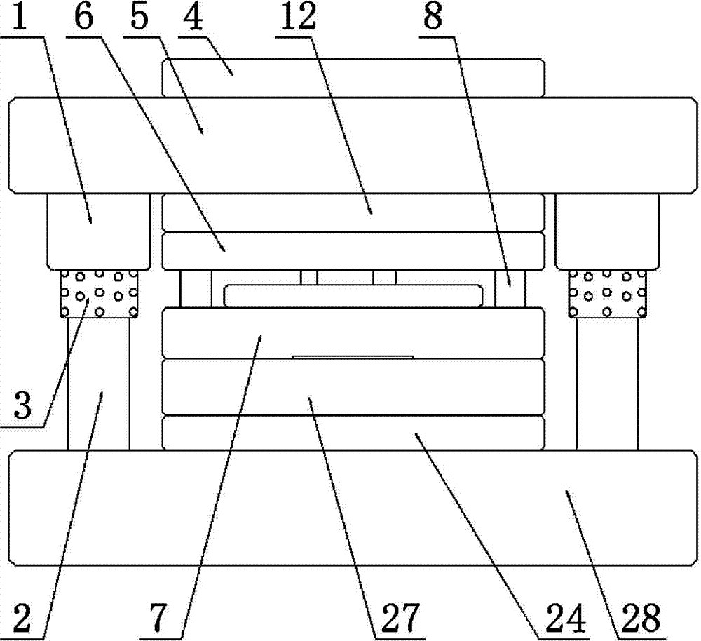 Progressive stamping die of motor rotor