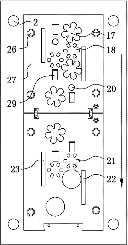 Progressive stamping die of motor rotor