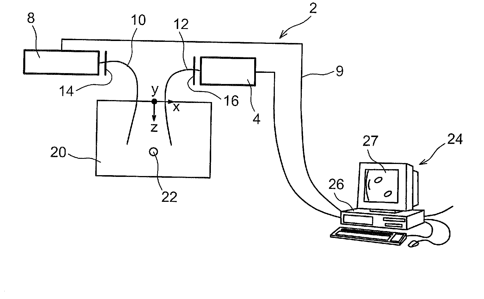 Method And Device For 3D Reconstruction Of The Distribution Of Fluorescent Elements