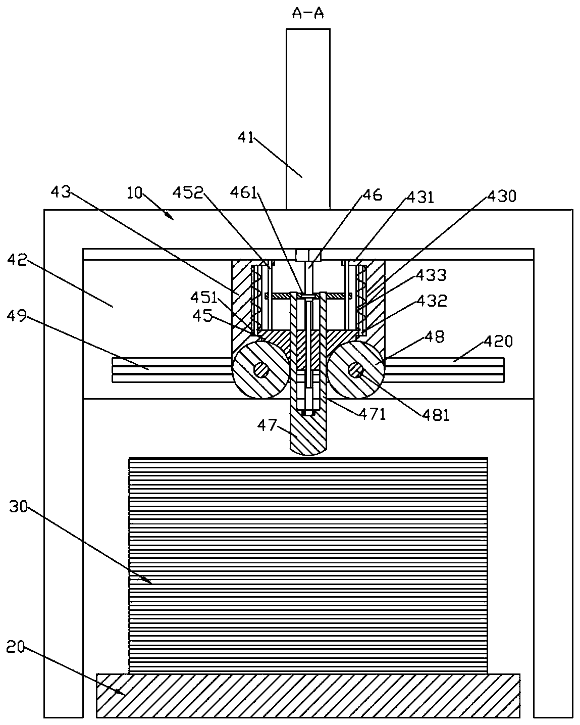 A paper pressing device with controllable compression rate for printing press