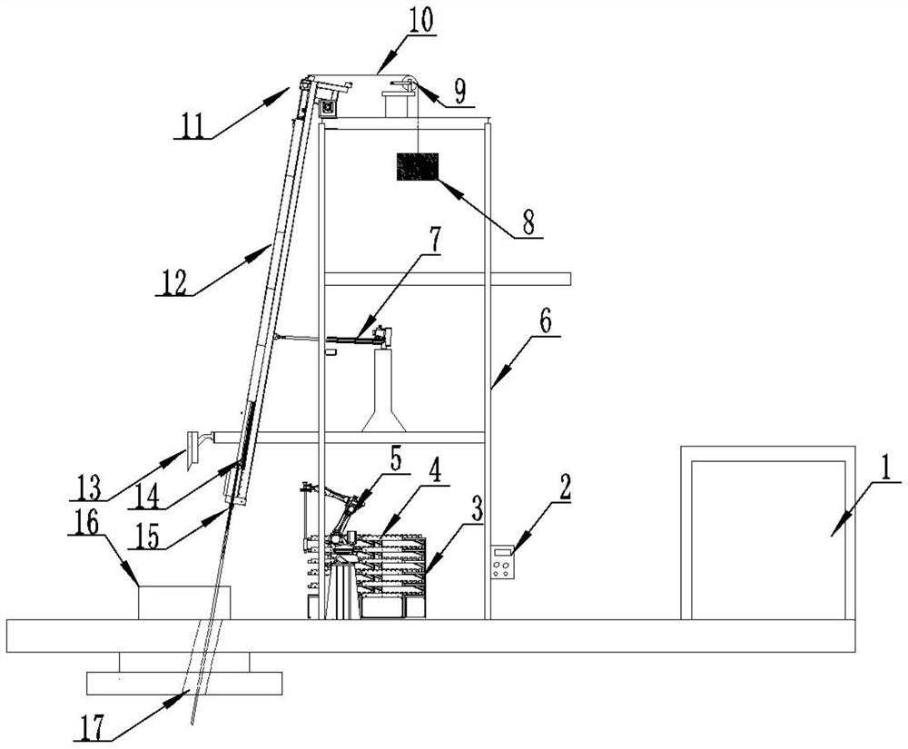 Robot automatic temperature measuring and sampling device and control system thereof