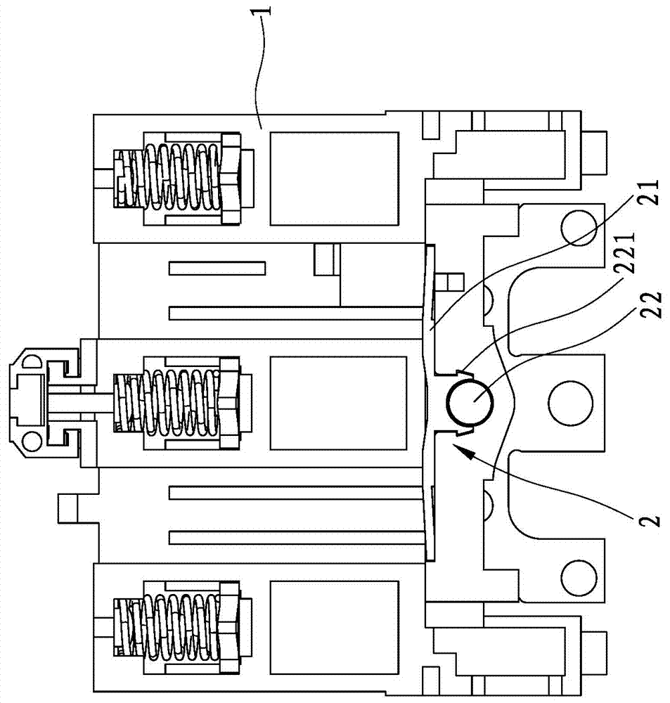 A contactor reducing friction buffer structure