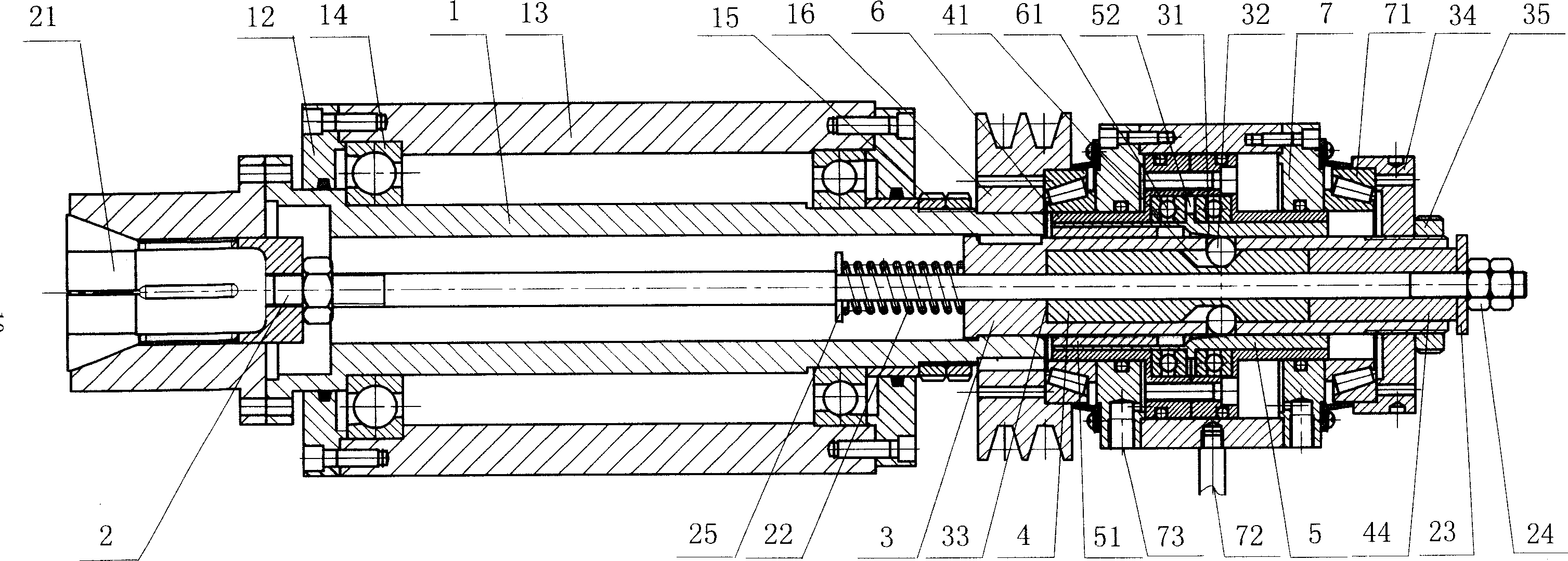 Air clamper in use for principal axis of lathe