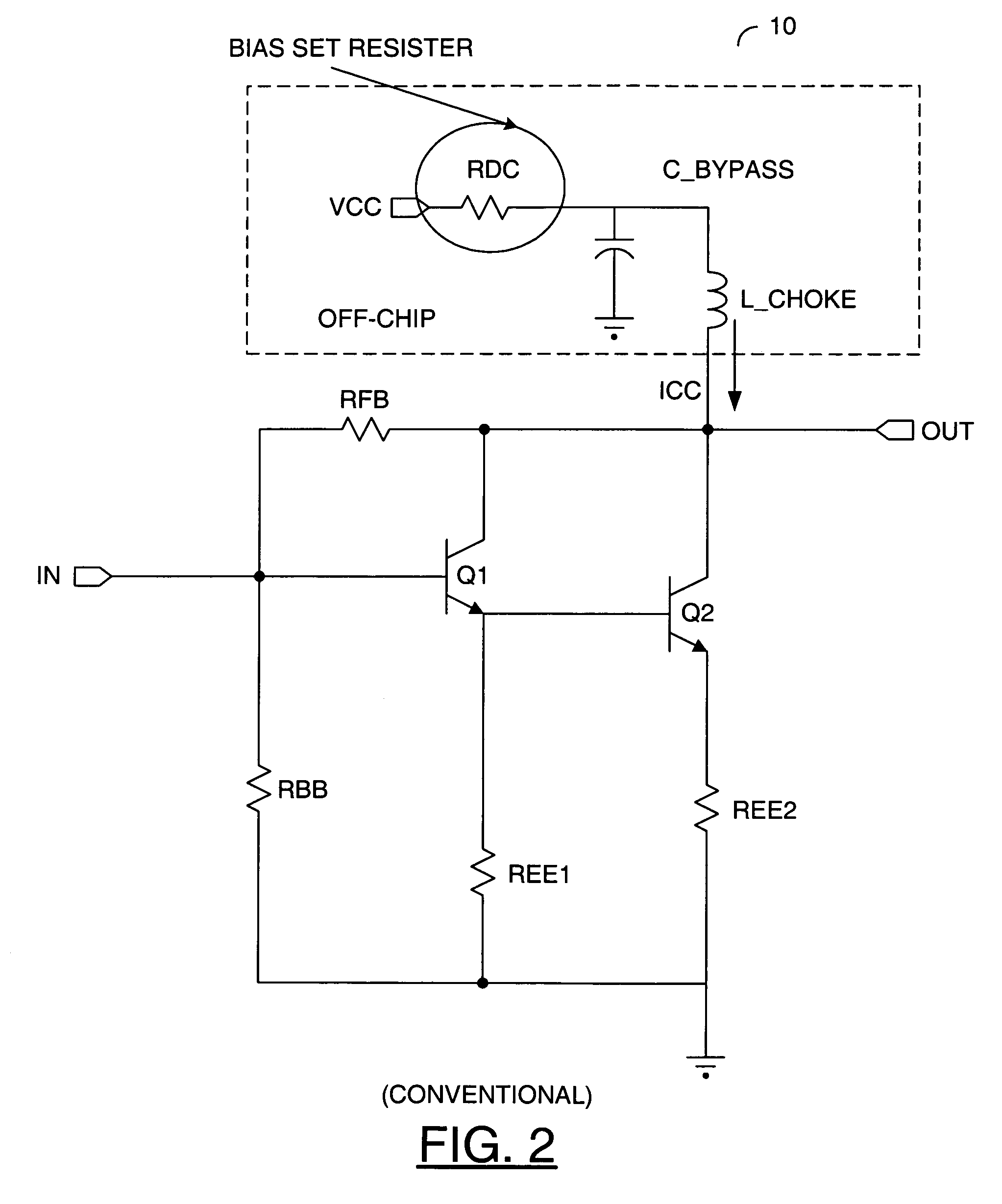 Self-biased Darlington amplifier