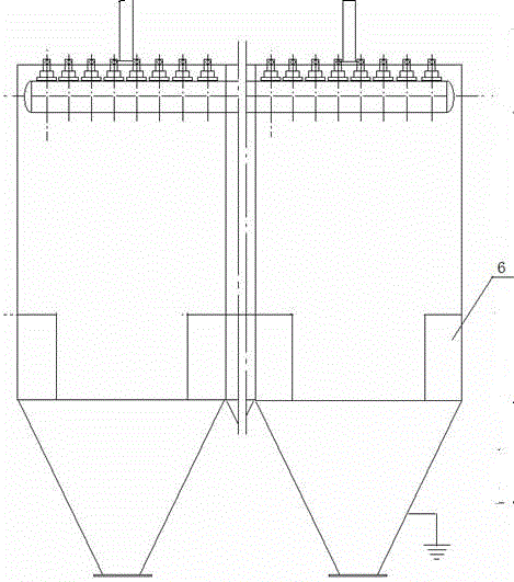 Dust-electrical-charge bag dust collector