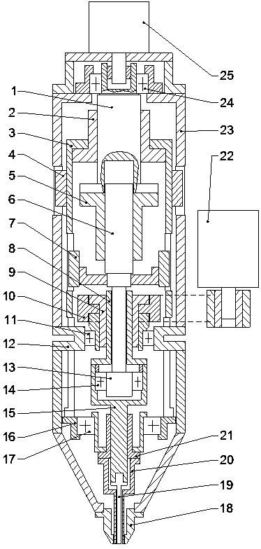 Two-shaft backfill type friction stir spot welding device