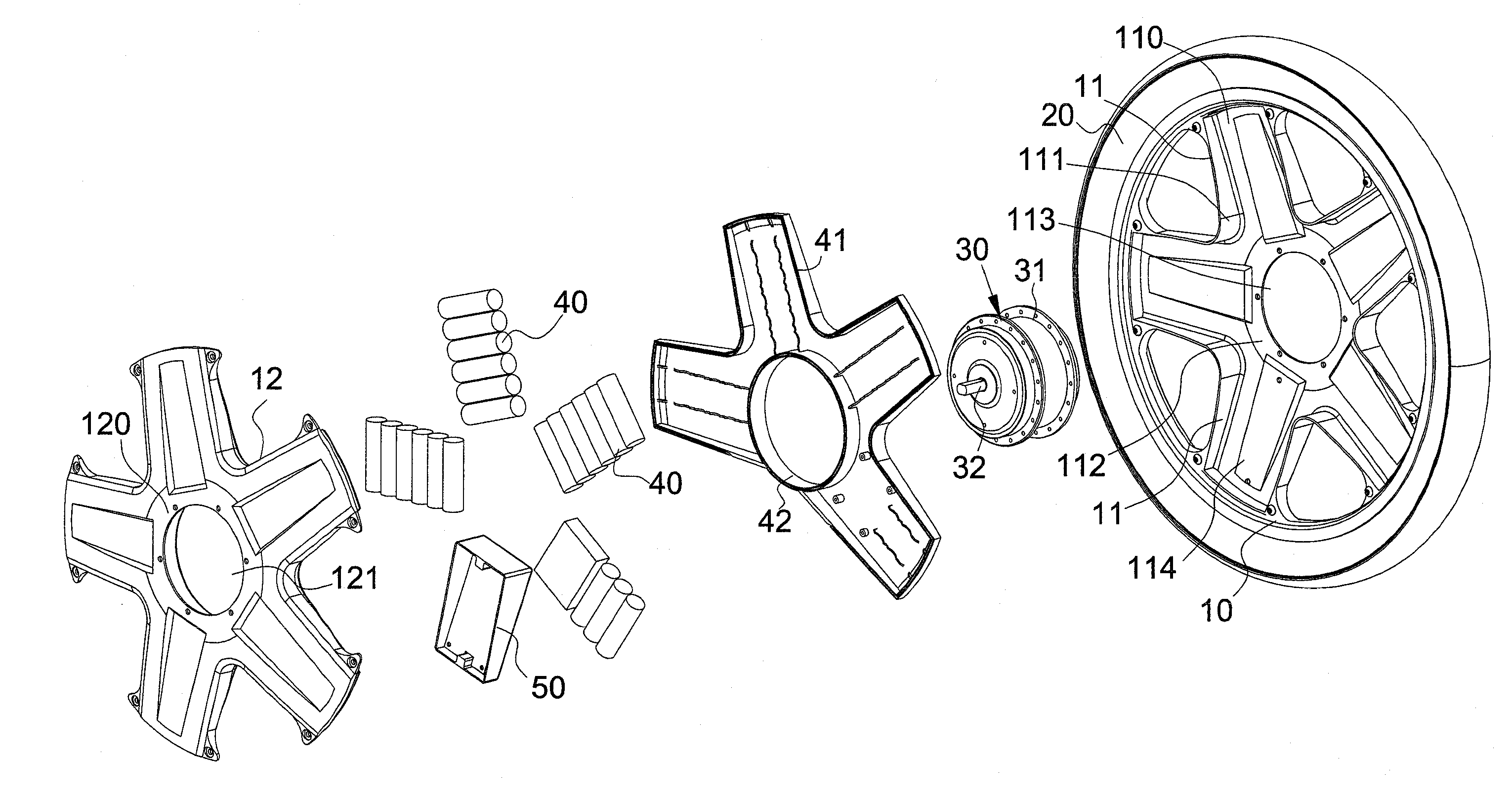 Electric wheel for electric vehicles