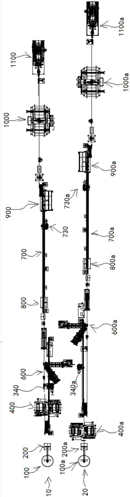 Cable factory production line layout structure