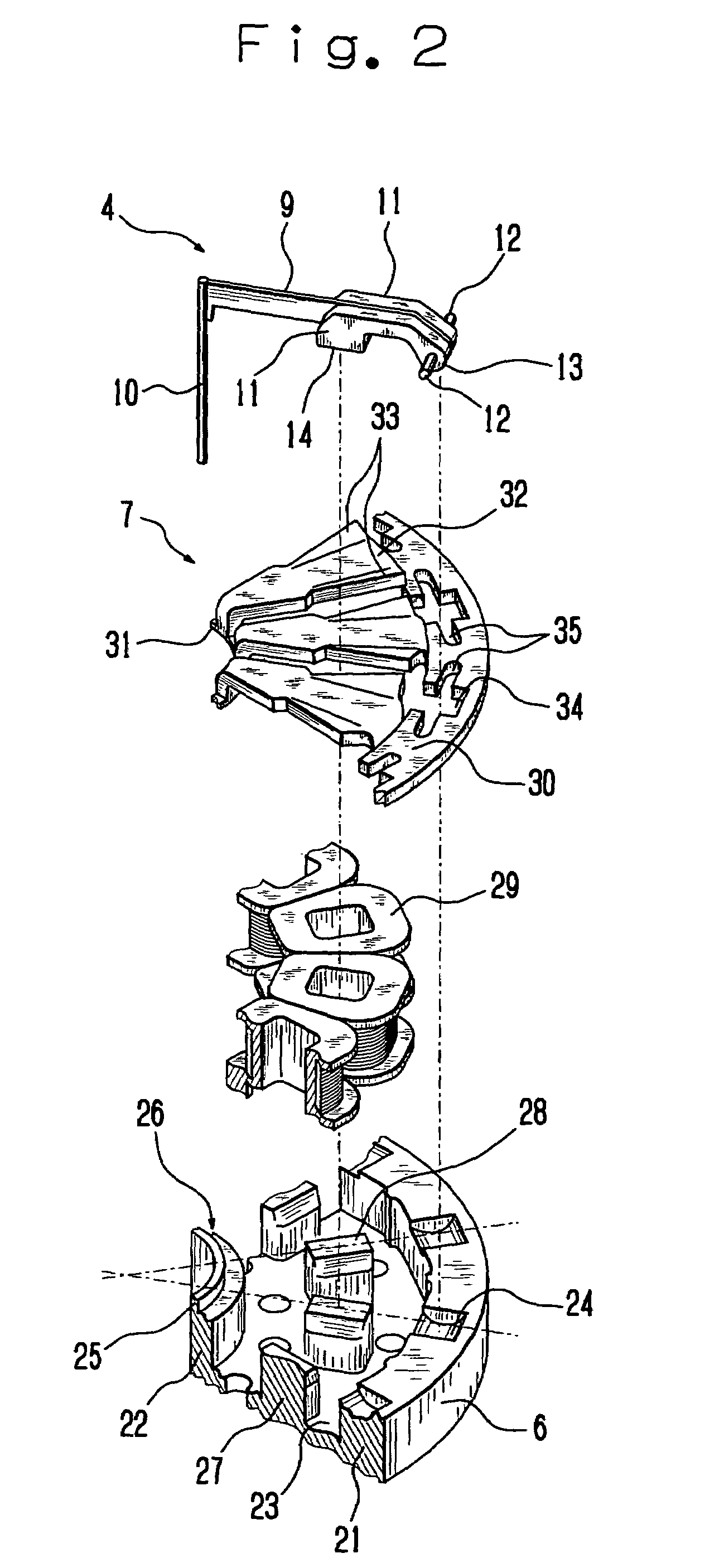 Armature, wire dot printer head and wire dot printer