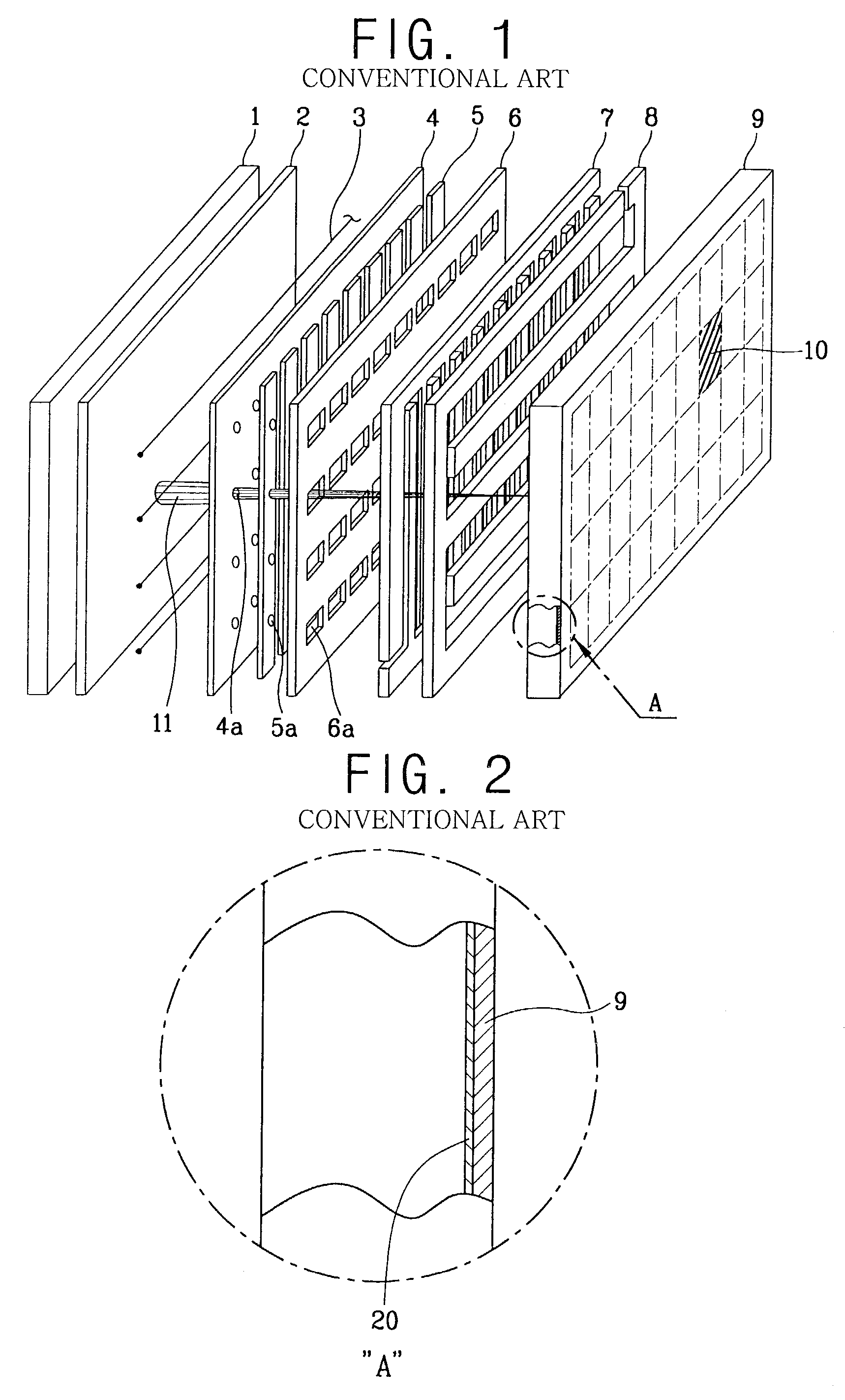 Element for a color flat panel display