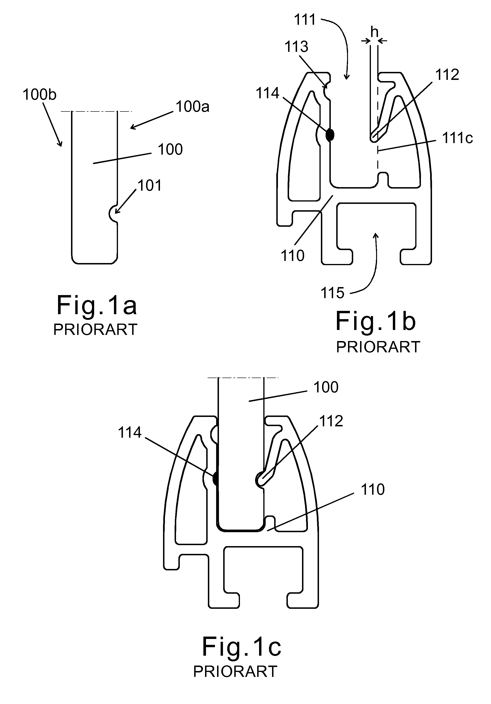 Profile bar to be locked to a panel, and a panel system