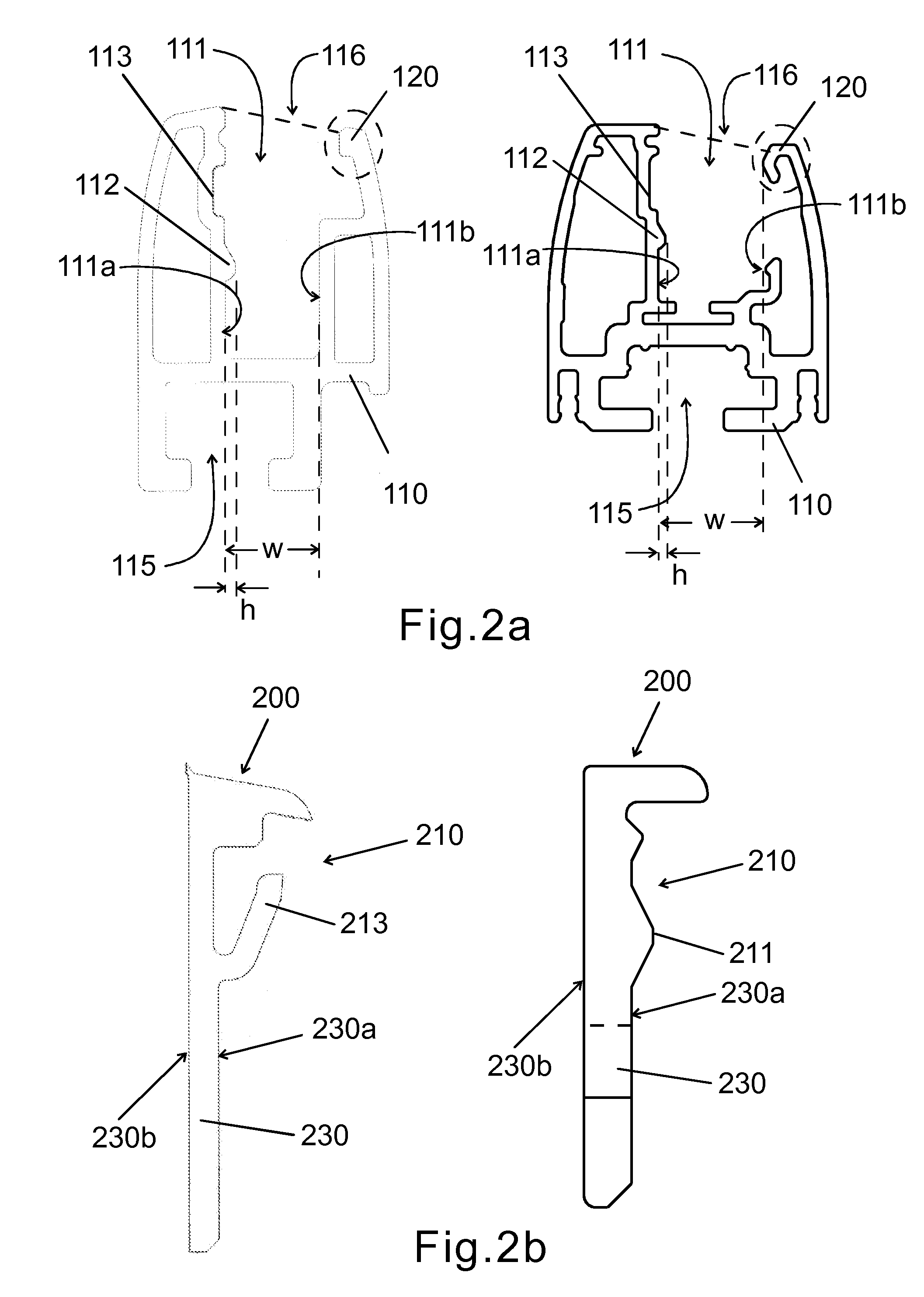 Profile bar to be locked to a panel, and a panel system