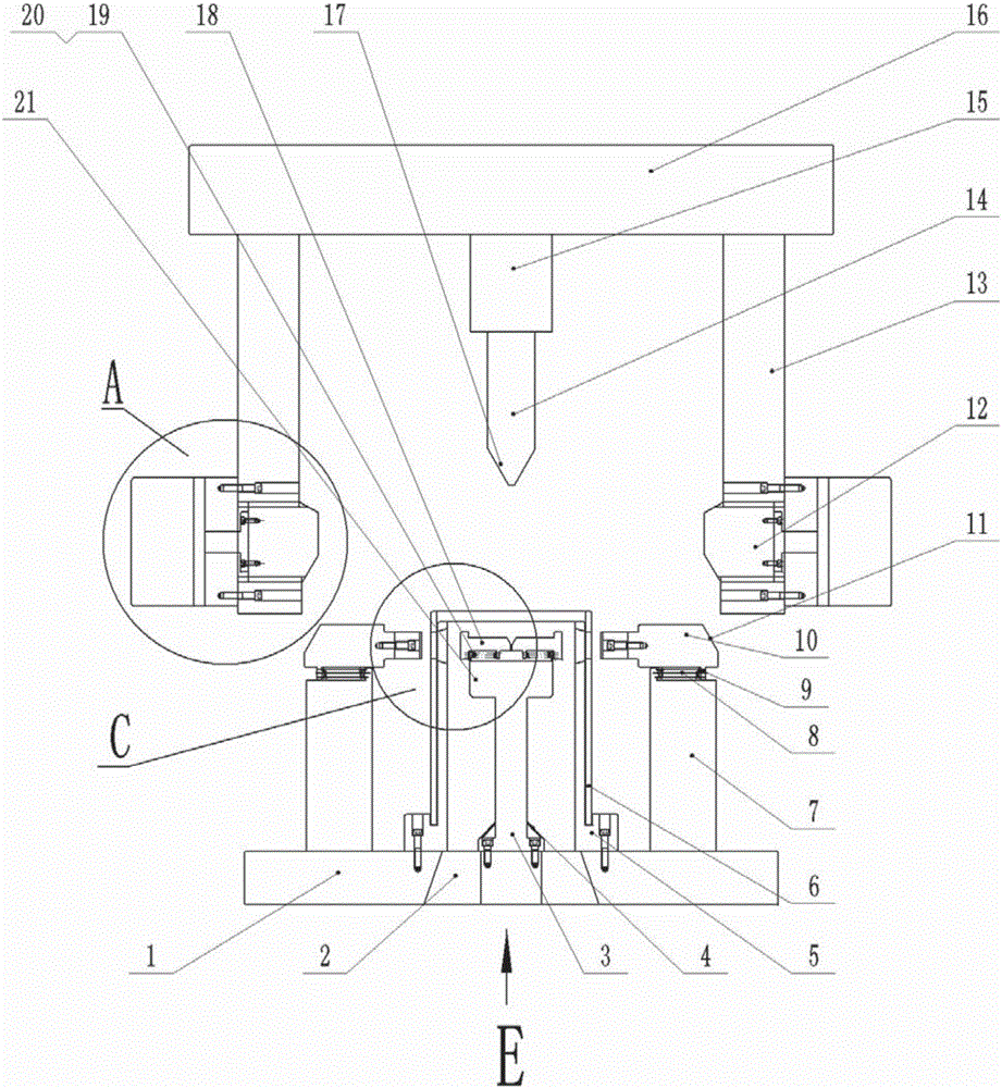 Machine shell punching and burr trimming device