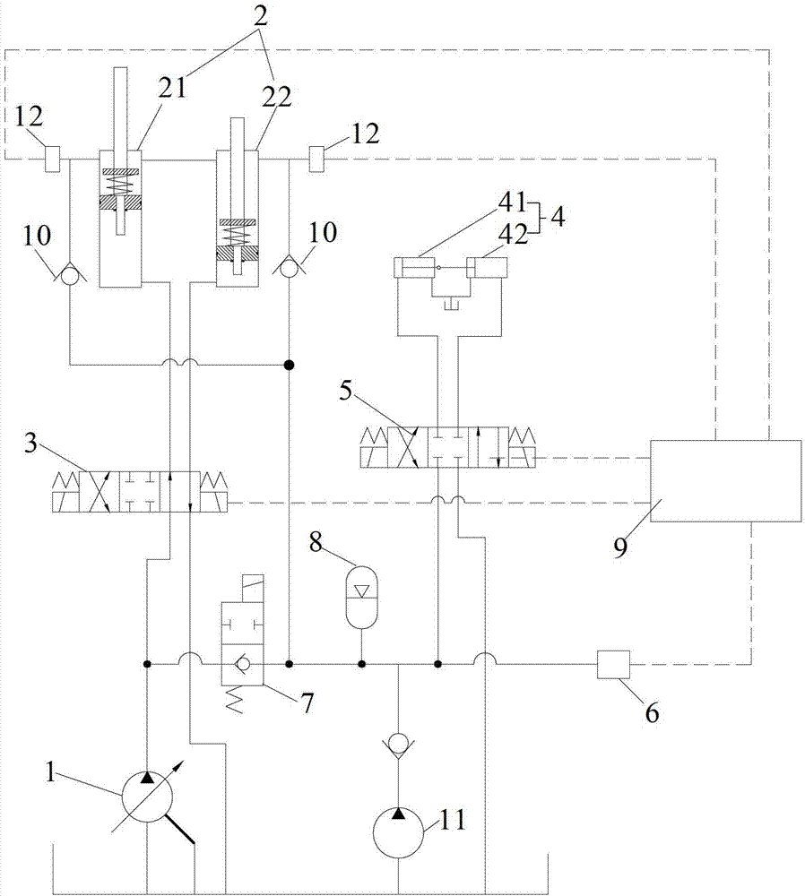 Pumping reversal hydraulic control system, control method and concrete conveying pump