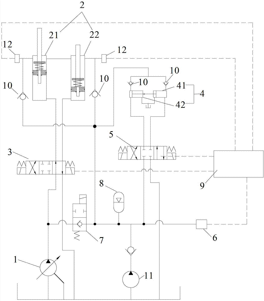 Pumping reversal hydraulic control system, control method and concrete conveying pump