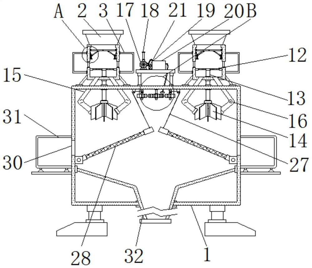 A sewage treatment device for industrial production that is easy to clean up waste water scum