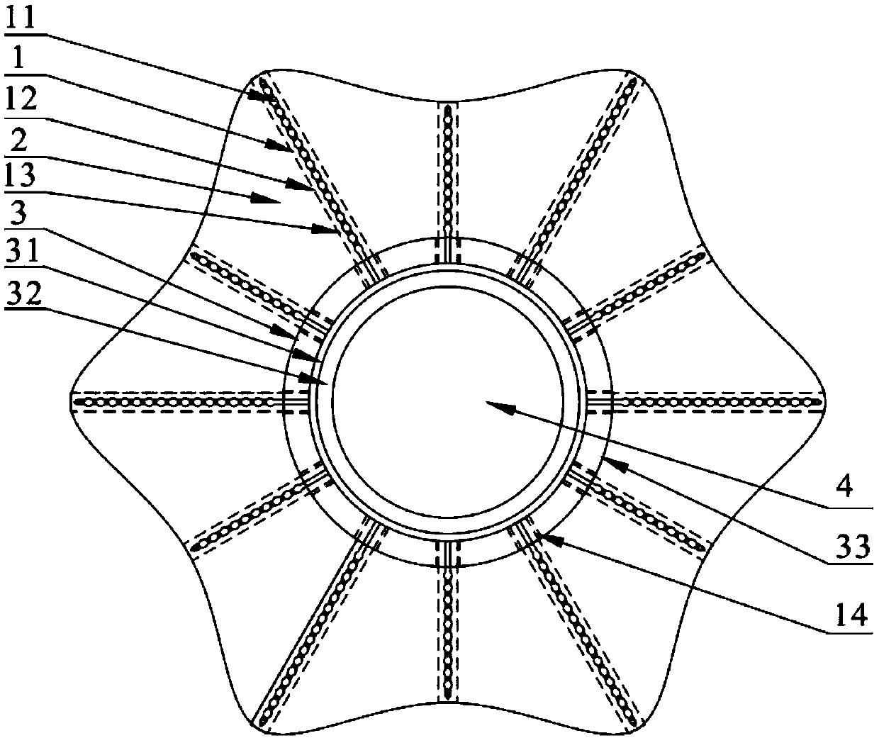 Tunnel structure for subway shield intervals and method for reinforcing strata