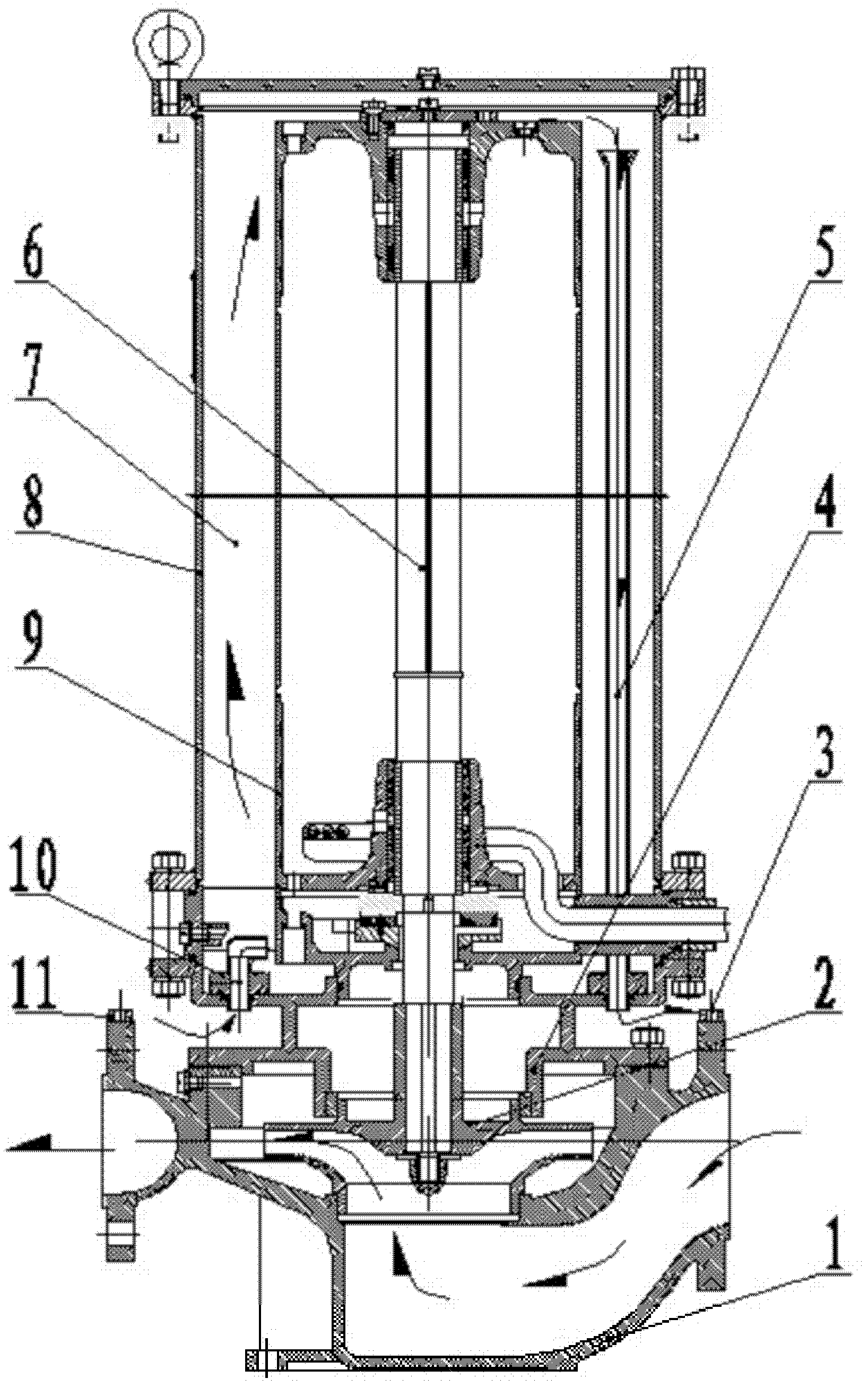 An amphibious vertical centrifugal pump unit