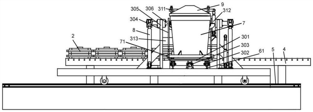 A tilting pouring ladle assembly device