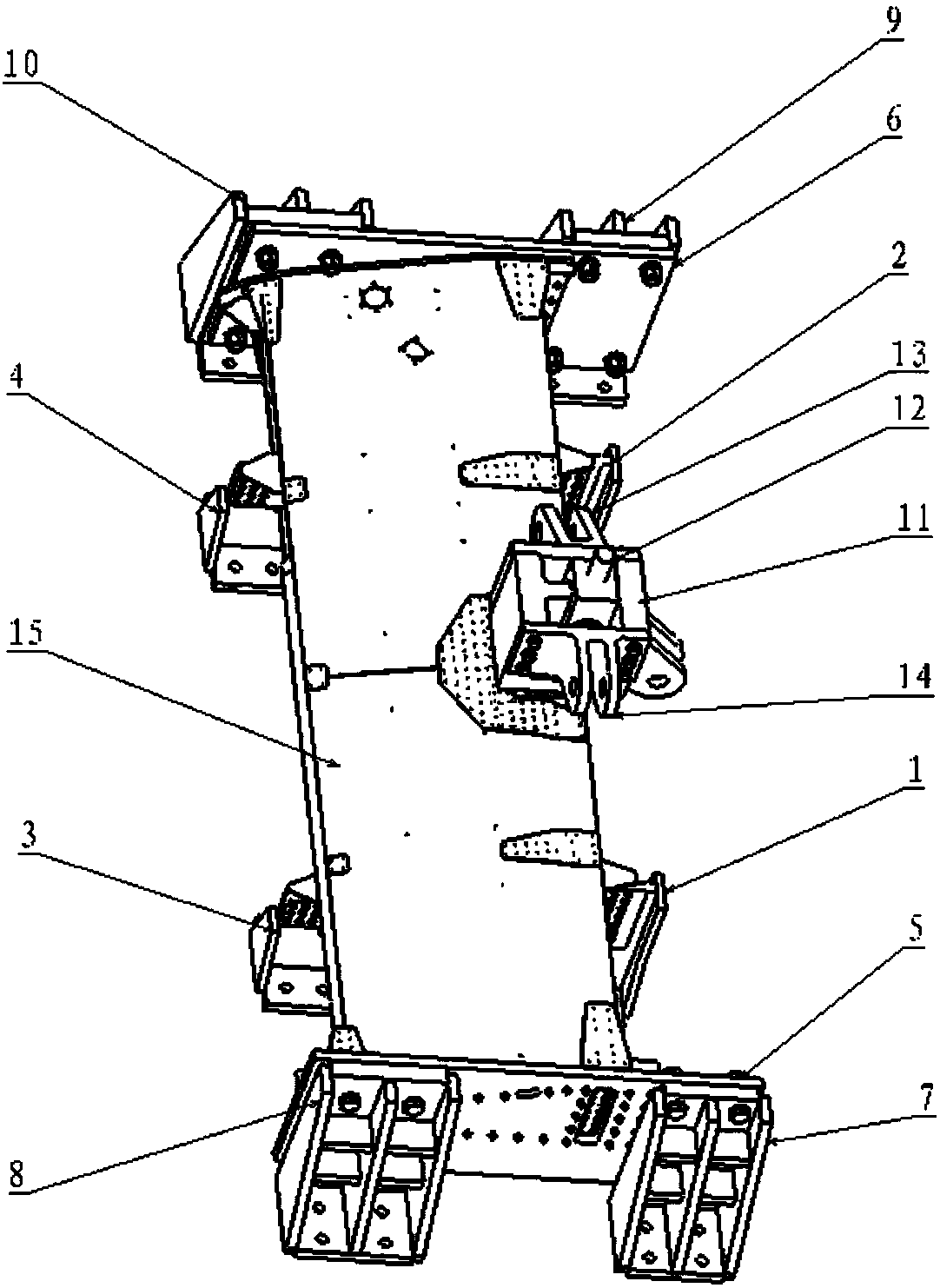 Main support beam fatigue test device