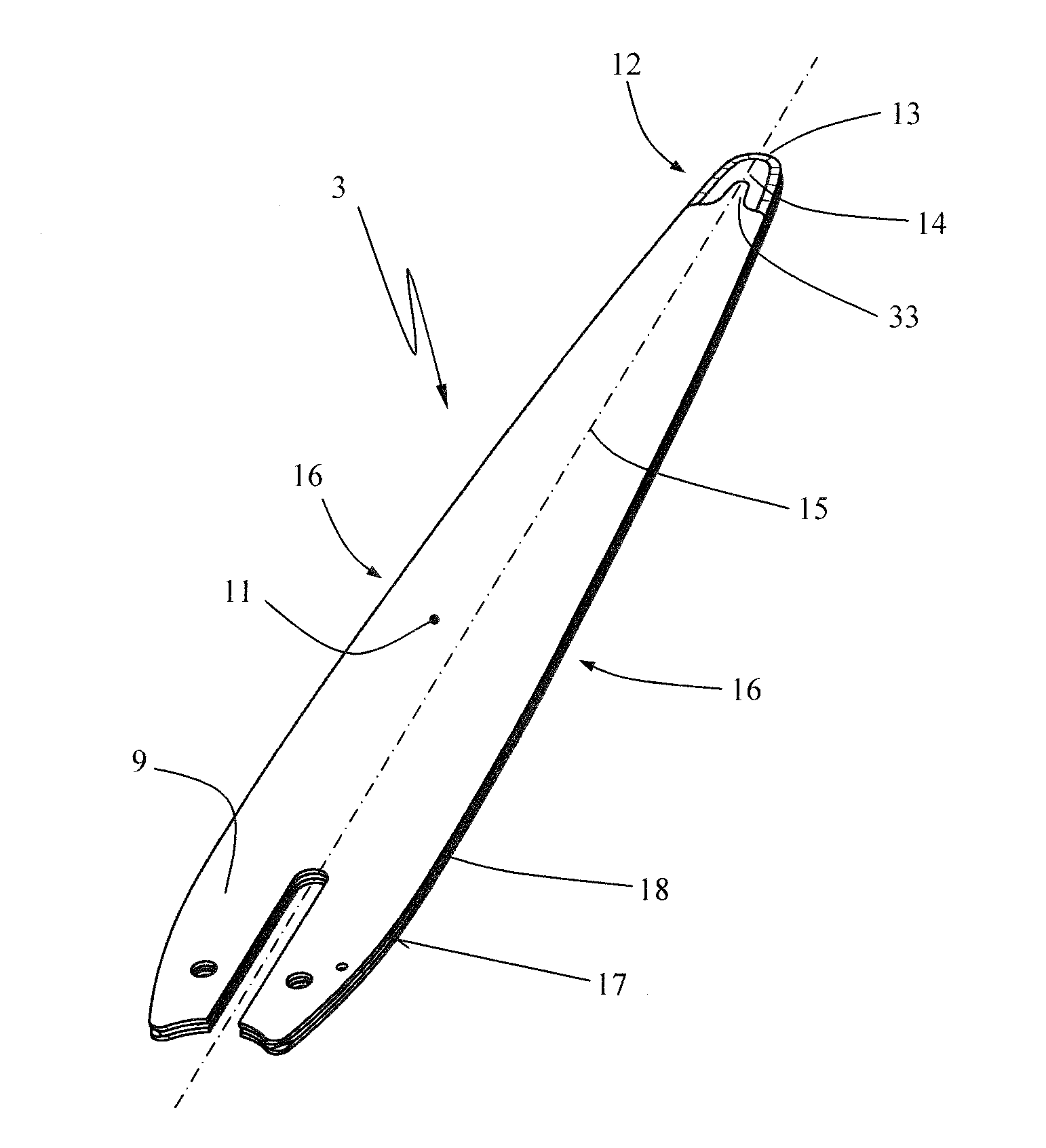 Guide bar for a saw chain having a reduced-wear direction-reversing section