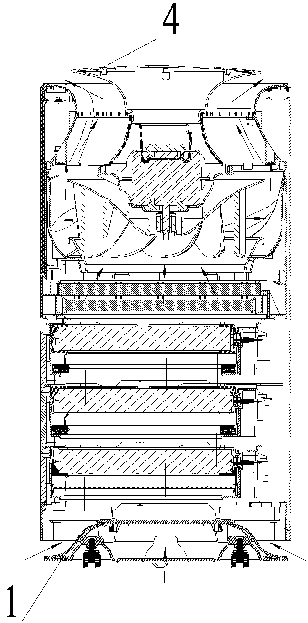 Air purifier and air channel structure thereof