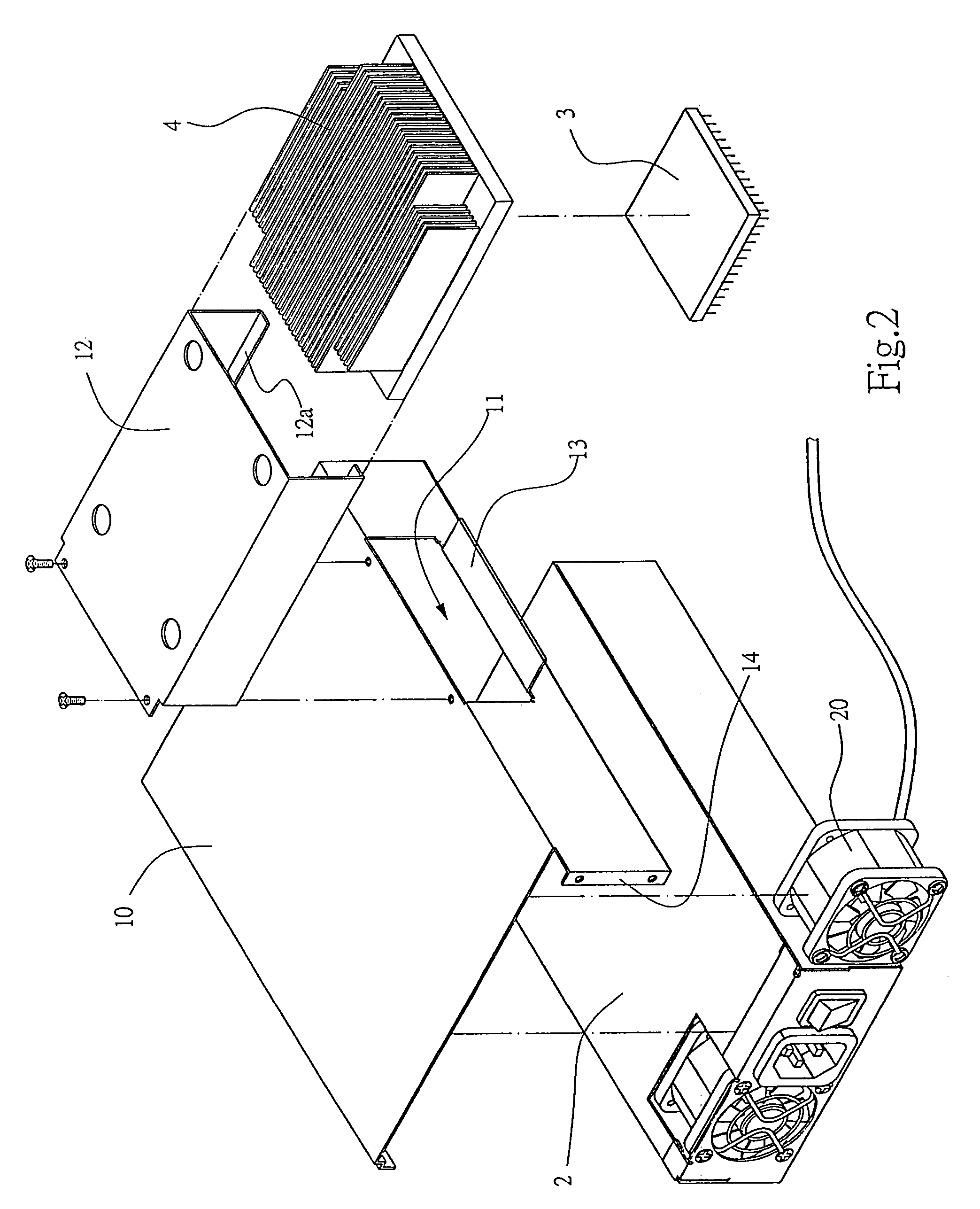 CPU heat dissipating unit