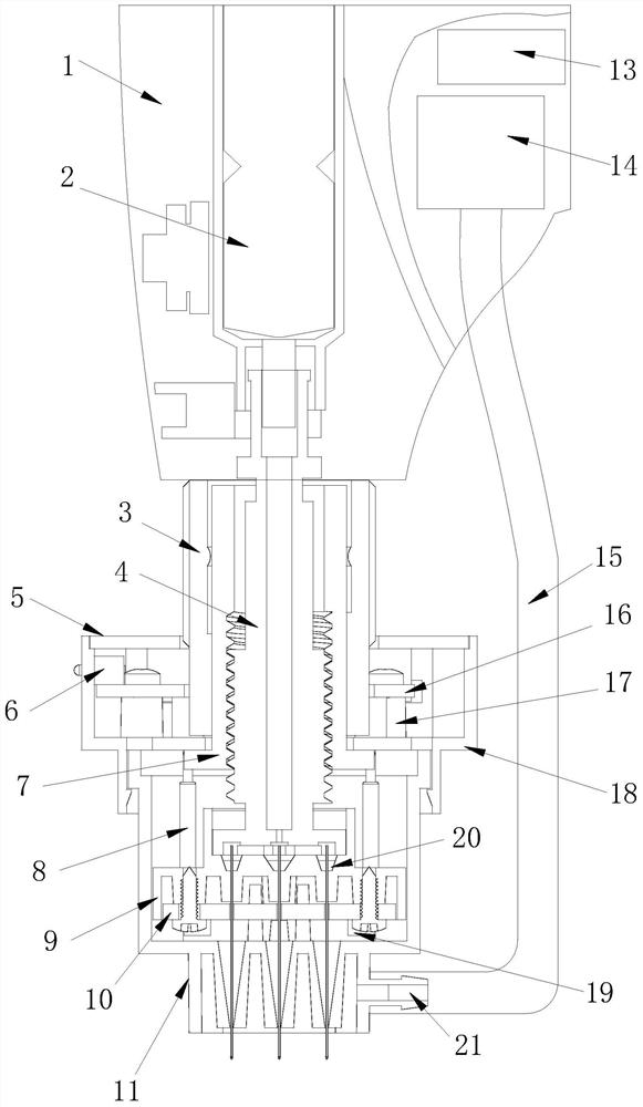 Radio frequency mesotherapy injection instrument